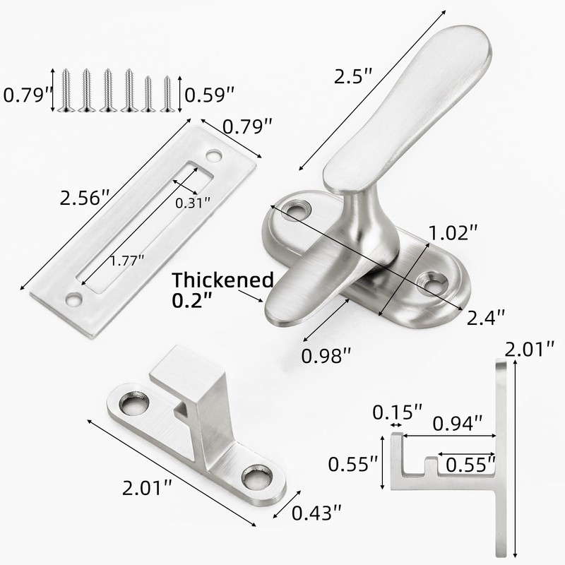 Vancoho 2 Pack 360 Degree Flip Bathroom Stall Latch for