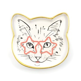 Cat Dish Plate | Small Ceramic Catchall Dish for Treats, Keys, Change, & More | Feed Your Pets Or Store Your Valuables