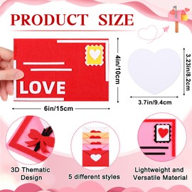Libima Libima 10 Pieces Valentine's Day Felt Envelope with Heart Shaped Card 4 x 6 Inch Valentine Envelopes Love Letter Envelopes for Valentine Party Favor Supplies Exchange Gifts Wedding Shower