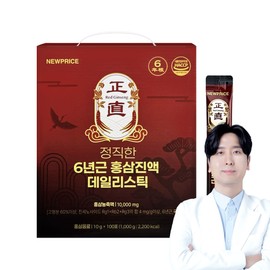 Honest Red Ginseng Sticks 6 Year Old New Price 100 Packets, 1 Piece / 정직한 홍삼 스틱 6년근 뉴프라이스 100포, 1개