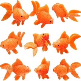 Gryshanyun 3Pcs Realistic Floating Goldfish Decor, Artificial Fish Tank Ornaments for Aquascaping, Home or Office Aquarium Décor