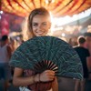 Raveahem Large Folding Fan, 13 Inch Clack Rave Fan Hand