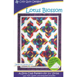 Lotus Blossom Quilt Pattern, Jelly Roll 2.5" Strip Friendly, 4 Finished Size Options