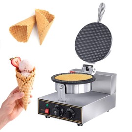 Electric Ice Cream Cone Waffle Maker Machine 1200W Stainless Steel Nonstick Surface for Commercial Home Use (Electric Ice Cream Cone Waffle Maker Machine)