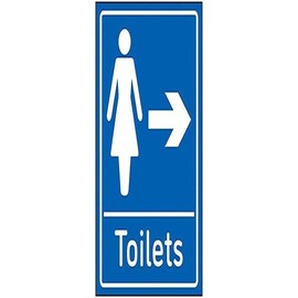 VSafety Womens Toilets Arrow Right - 200mm x 300mm - 2mm Super Strong PETG