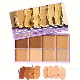 Sitovely 8Color Concealer Foundation Palette, Soft Matte Cream Correcting Concealer Palette Long-Lasting Smudge Blendable Cream Contour Palette for Dark Circles Acne & Redness, Blemish (Medium)