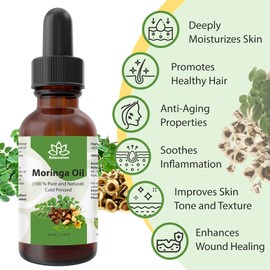 Relaxcation Moringa Oil – Cold Pressed from Moringa Oleifera Seeds, Lightweight Botanical Oil for Skin, Hair & Body, Quick Absorbing, Ideal for Daily Moisture & DIY Blends (1 oz)