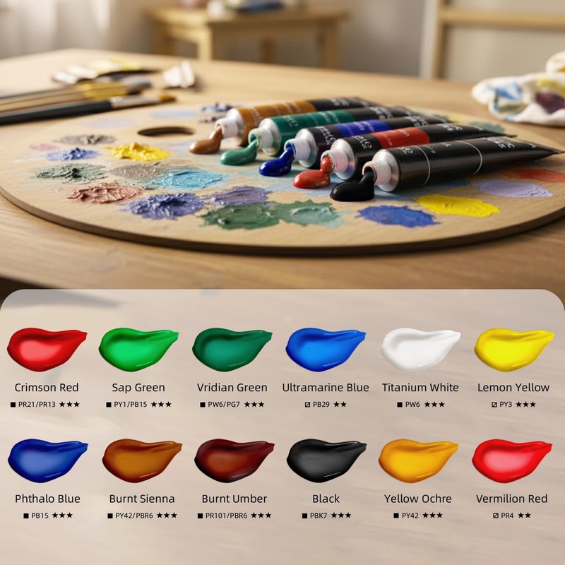 Falling in Art Beechwood Easel Box Set, 27 Pcs Tabletop
