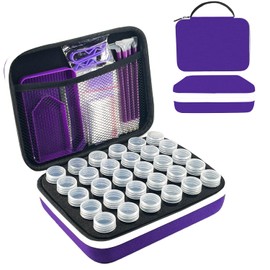 LIRUNQIU Diamond Painting Storage Containers, 30 Slots Diamond Painting Accessories and Tools for Diamond Art Organizer Case