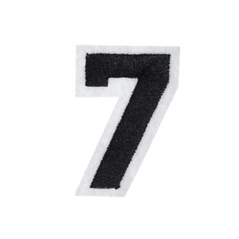 Number Seven Sew-On Badge/Iron-On Patch [German Import] Black/White College 7 Number