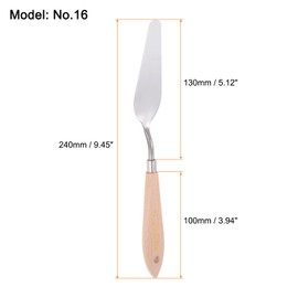 HARFINGTON No.16 Painting Palette Knife Stainless Steel Pointy Spatula Pallet Knife with Beech Wood Handle for Oil Acrylic Paint Canvas Mixing Spreading