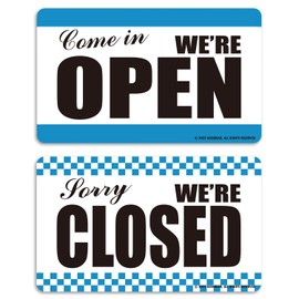Open Closed Sign (02nd Blue Checkerboard)
