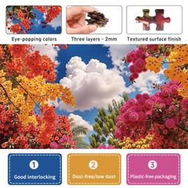Naturelish 1000-Piece Puzzle for Adults - Relaxing Nature Jigsaw for Adults, Blooming Tree Canopy with Blue Sky Scene, Fun and Challenging Jigsaw Puzzles, 26.65 x 19.25 in