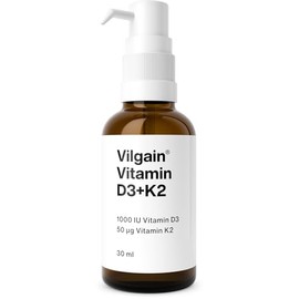 Vilgain Vitamin D3+K2 Drops – Vegan Liquid Formula for Bone Health & Immunity Support, High Absorption with MCT Oil, 150 Doses
