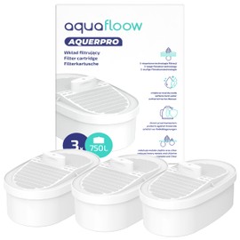 Aquafloow Water Filter Cartridges Set of 3 Replacement Filters for Waterdrop Water Dispenser, Filter Jugs | Filter Capacity 750 L, 7-Stage Filtering | Compatible with WD-WFD-24 WD-PT-05P WD-PT-07W