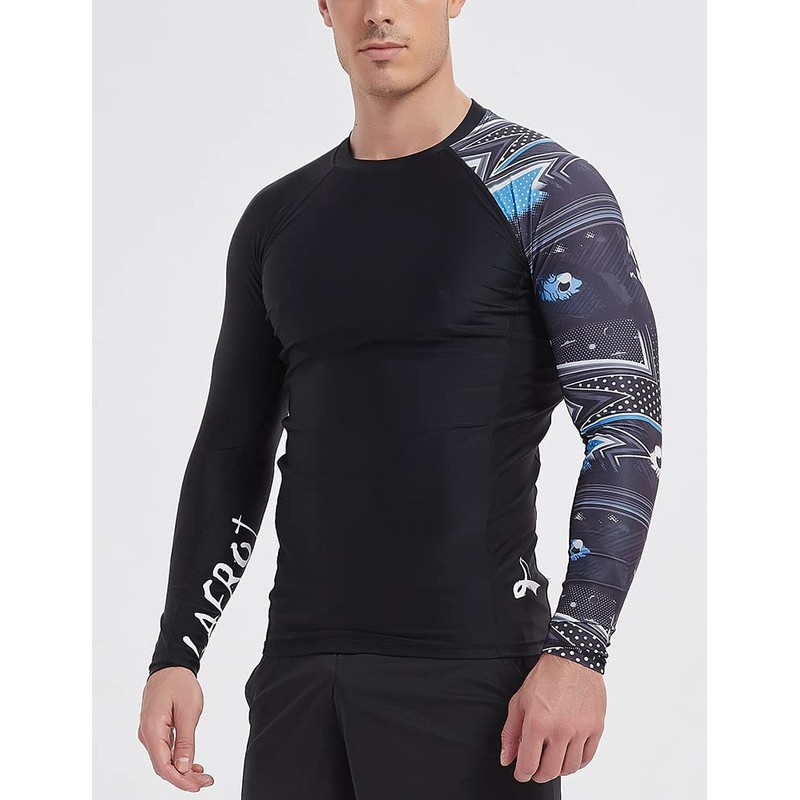 LAFROI Men's Long-Sleeved UPF 50+ Compression Shirt, Rash Guard, CLYYB
