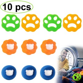 4 x Reusable Hair Remover for Washing Machine, Reusable Pet Hair, Washing Machine Removal, Pet Hair Remover for Laundry, 6 x Lint Balls for Washing Machine
