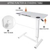 Over Bed Table Pneumatic Adjustable Height Stand Desk with Hidden