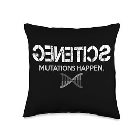 Genetics Mutations Happen Funny Science Gene Throw Pillow