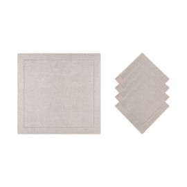 Roumelie Orientale Hemstitch 100% Pure Linen Napkins Set of 4-20x 20 inches –Handcrafted Napkins for Dinner Tables, Machine Washable (Natural)