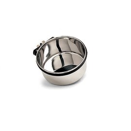 Ethical Pet Stainless Steel Coop Cup, Perfect Dog Bowls for Cages and crates 10-Ounce pet Food Bowl, Black, Small (6016)