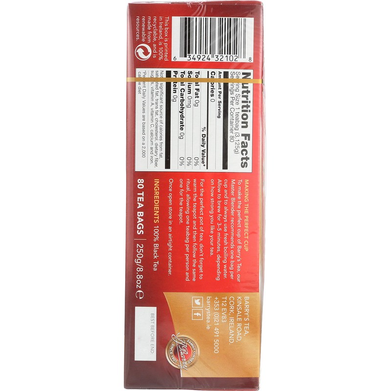 Barry's Tea Gold Blend irish, 80 Count (Pack of 3)