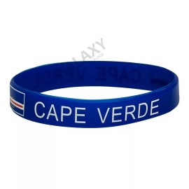 Cape Verde Bracelet  / Cape Verde Flag Silicone Rubber Bracelet