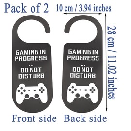 CENWA 2 Pcs Gaming in Progress Do Not Disturb Door Hanger Perfect for Game Rooms (GAMING IN PROGRESS H EU)