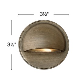 Hinkley Hardy Island Round Eyebrow 12v Deck Sconce Light - LED Lamp Included, Cast Brass, Frosted Glass, Hardy Island Series - Matte Bronze Finish
