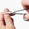 Stainless Steel Nail Scissors, Cuticle Scissors with Curved Tip, Multipurpose