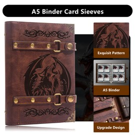 DDFE Collector Card Binder,4 Pocket Trading Card Binder,240 Cards Portable Card Games Display Storage Cases Premium Collector Card Album For MTG,TCG,Game Cards(x8-Wolf-Red)