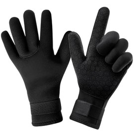 Guittly 5mm Diving Gloves Neoprene, Adult Wetsuit Glove Swimming, Wear-resistant Diving Gloves Thermal for Diving Snorkelling Motorboat (L)