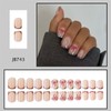 French Tip Press On Nails Short Square Fake Nails Bowknot