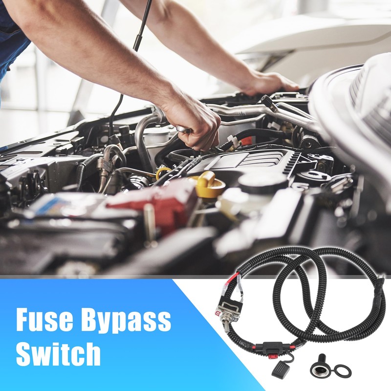 uxcell 1 Set 133.5cm 52.56" Universal Automotive Switched Fuse Bypass
