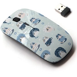 CJCBROES 2.4G Wireless Mouse with Cute Pattern Design for All Laptops and Desktops with Nano Receiver - Creative Childish Cute