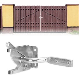 Fence Gate, 4.6in Self Locking Gate Heavy Duty Carbon Steel Automatic Lever Gate Locks for Wooden Fence Door Pool Garden, Silver