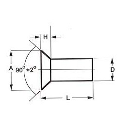 7/32 X 3/8 C'SUNK Head Steel Rivets, 100 PCS Box