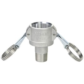 TOYOX 633-BB-1/2-AL Cam Lock Coupler, Male Thread, For Plant Plumbing and Various Machines, 1/2-Inch, Aluminum Alloy