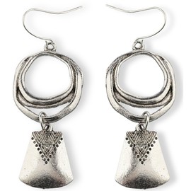 Women's Country Western Earrings Vintage Hollow Metal Western Earrings for Women, Ethnic Festival Jewelry Long Drop Dangle Earrings for Women (9)