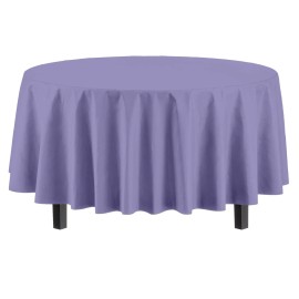 Party Solids 84In Round Lavender Plastic Tablecloth For Parties Weddings And Events