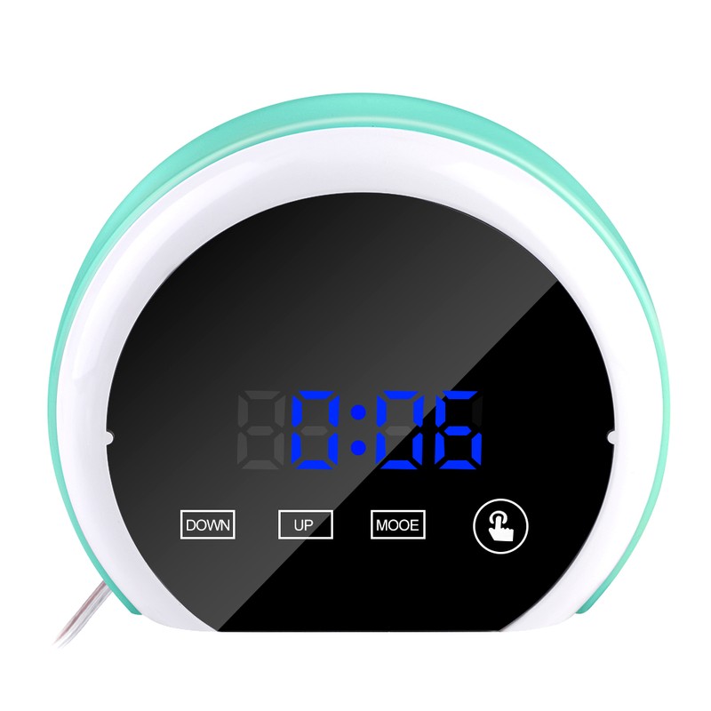 Mirror Surface Digital Alarm Clock Colorful LED Night Light with