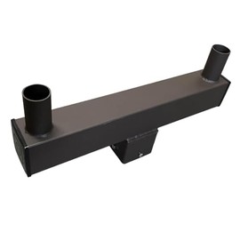 LEDMO Square Double Bullhorn Tenon Adaptor, 2 3/8 in Top Mounting Bracket for 2 Lights, Square Pole Mounting Arm for Street Pole Light Fixture
