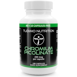 Chromium Picolinate 200mcg Capsules - 100 pcs (3+ Month Supply) of Rapidly Disintegrating Capsules, Each with 200 mcg of Premium Quality Chromium Powder