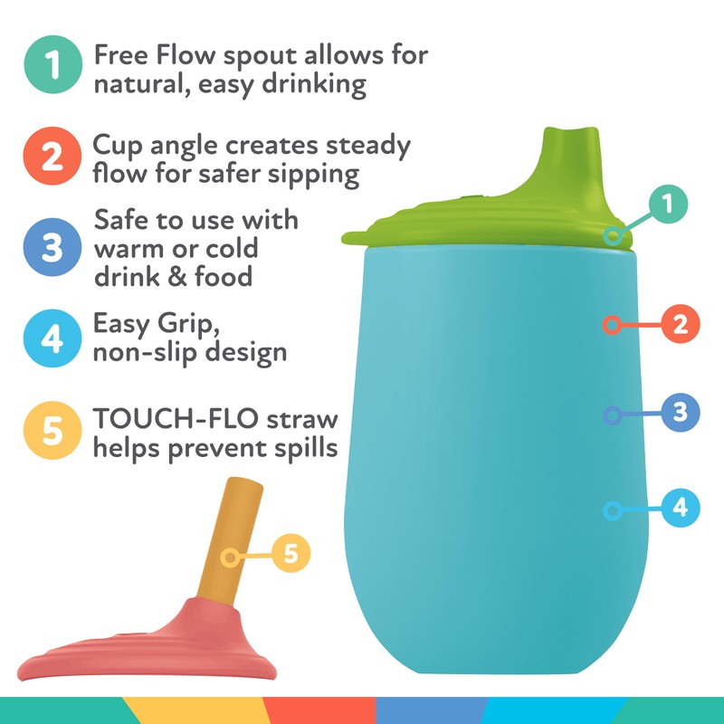 Nuby First Training Cup Set - Silicone Tumbler with Spout