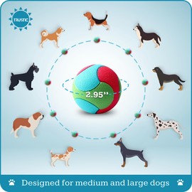 Trustic Rubber Fetch Dog Balls 3 inch for Large and Medium Breeds, Durable Toy for Chewers (2 Pack)