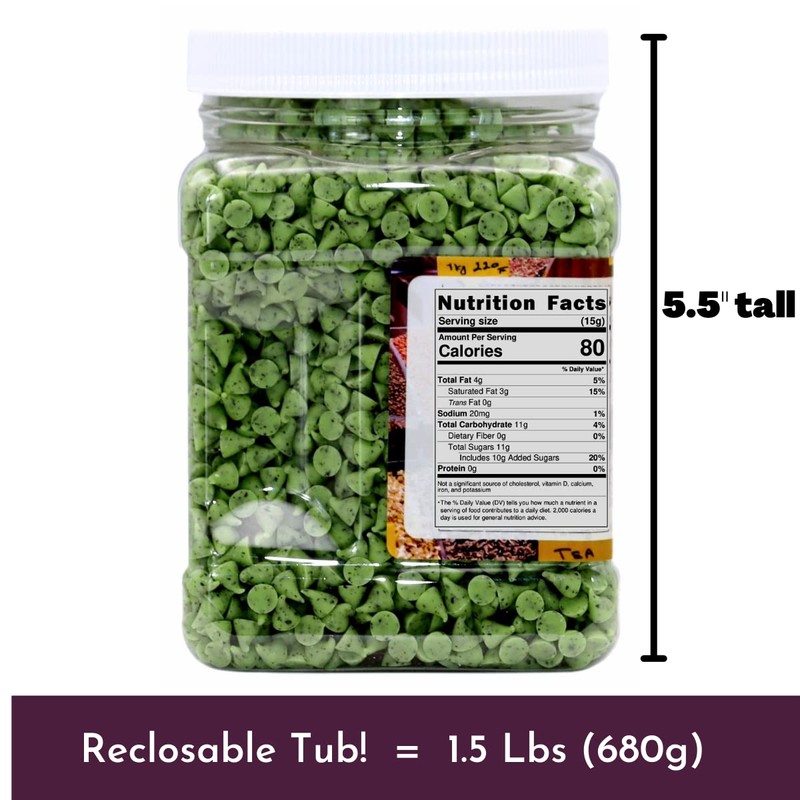 WinCrest Green Mint Baking Chips - 1.5 Lb Tub