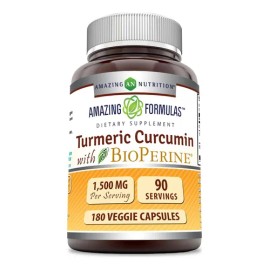 Amazing Formulas Turmeric Curcumin With Bioperine 180 Caps Sabor Sin Sabor