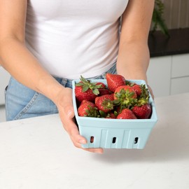 Casa Nico Silicone Berry Bowls – Durable Modern Farmhouse Colander & Storage Basket for Fruits and Vegetables, Refrigerator Organization, Dishwasher Safe, Oven Safe (Set of 3, Cloud)