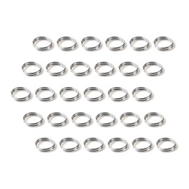 WIICOYK Key Rings Split Rings 30 Pieces, Manganese Steel 8mm Small Keyrings, Jump Rings for Necklace, Keys, Jewelry Attachment (Silver)
