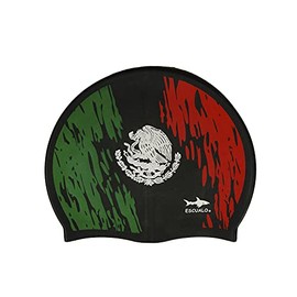 escualo Gorra para Natacion Unisex Adulto Modelo Bandera (Silicon) Impermeable, Unitalla, Color Negro